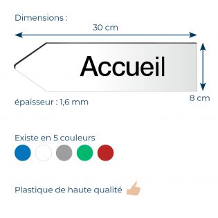 Panneau flèche directionnellegauche personnalisable - Couleur blanc