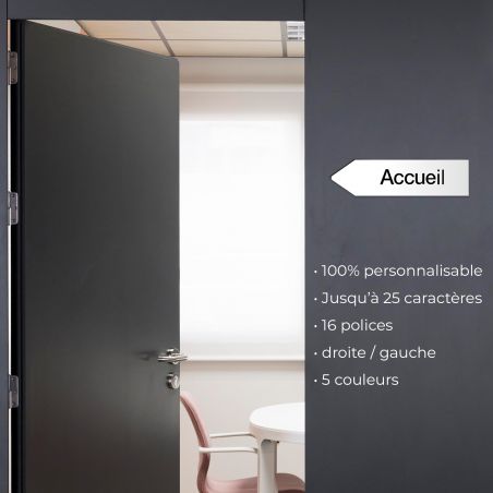 Panneau flèche directionnellegauche personnalisable - Couleur blanc