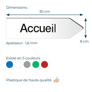 Panneau flèche directionnelle personnalisable - Couleur blanc