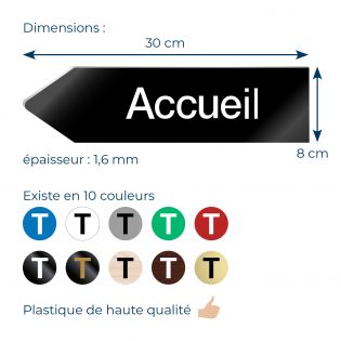 Panneau flèche directionnellegauche personnalisable - Couleur blanc