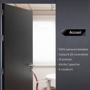 Panneau flèche directionnellegauche personnalisable - Couleur blanc