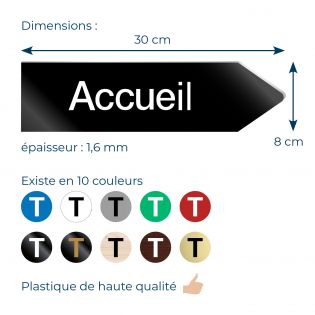 Panneau flèche directionnelle droite personnalisable - Couleur noir