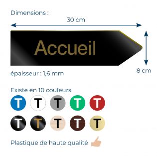 Panneau flèche directionnelle personnalisable - Couleur blanc