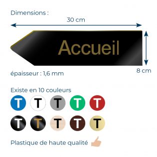 Panneau flèche directionnellegauche personnalisable - Couleur blanc