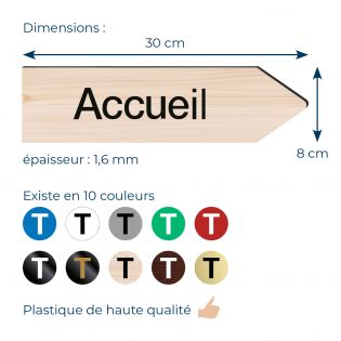 Panneau flèche directionnelle personnalisable - Couleur blanc