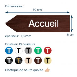 Panneau flèche directionnellegauche personnalisable - Couleur blanc