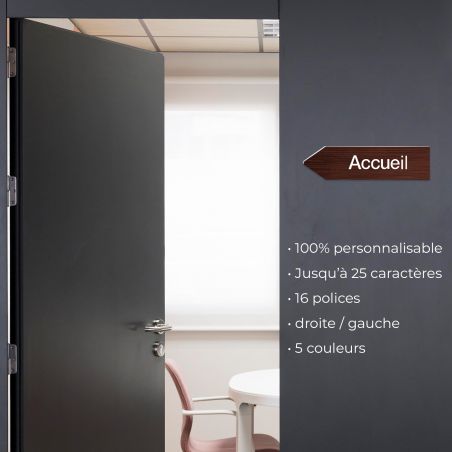 Panneau flèche directionnellegauche personnalisable - Couleur blanc