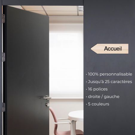 Panneau flèche directionnelle personnalisable - Couleur blanc