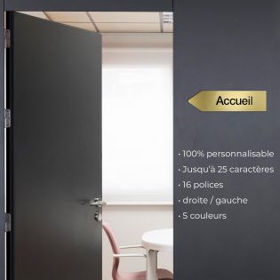 Panneau flèche directionnellegauche personnalisable - Couleur blanc