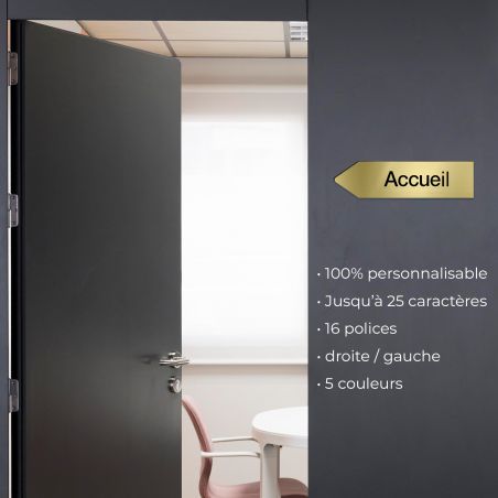 Panneau flèche directionnellegauche personnalisable - Couleur blanc