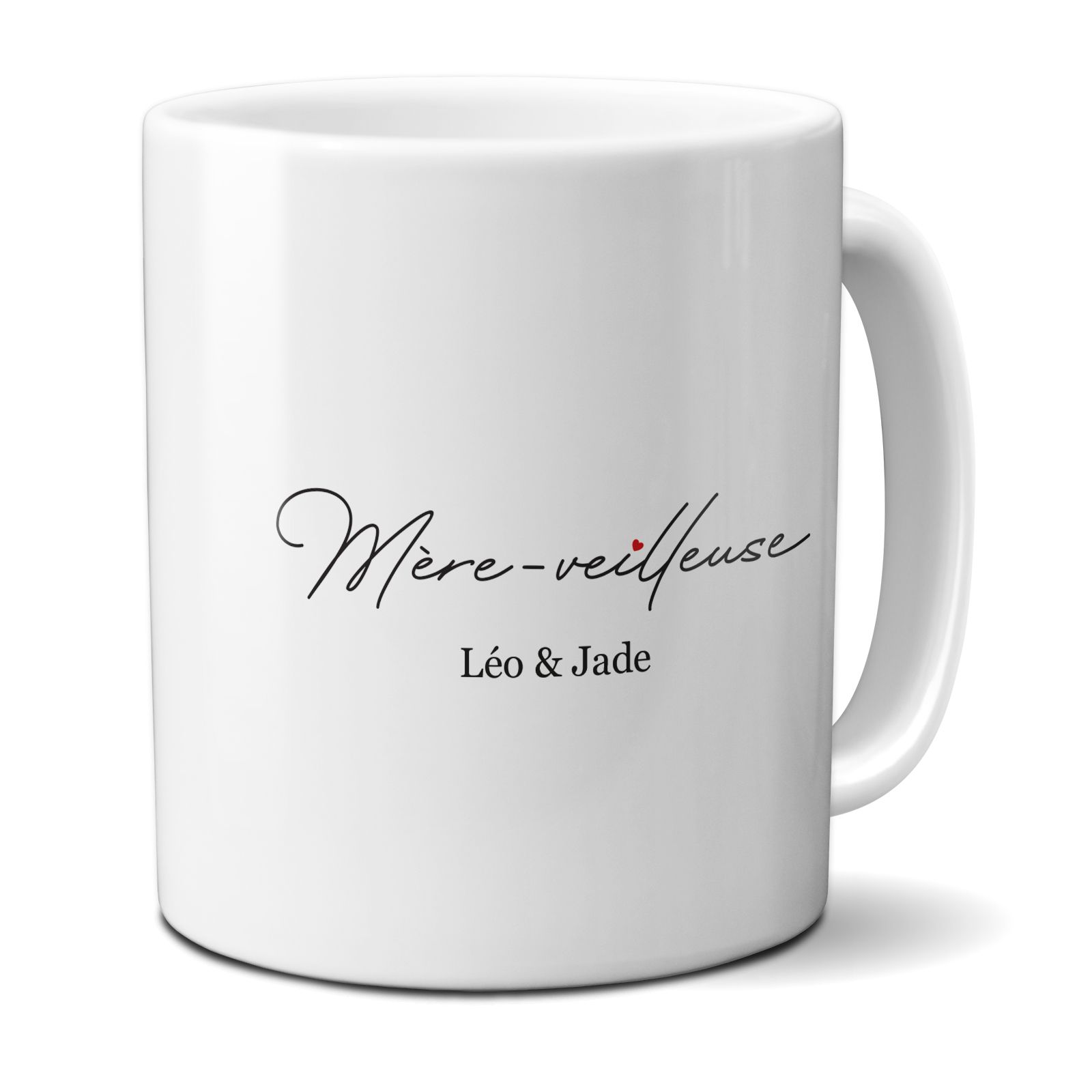 Mug en céramique blanc personnalisable "Mère-Veilleuse" · Cadeau anniversaire maman ou fête des mères