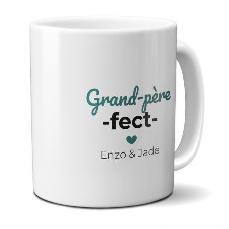 Mug en céramique personnalisable Grand-père-fect · Cadeau anniversaire ou Noël de Papy