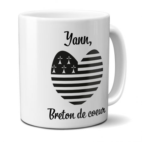 Mug en céramique blanc personnalisé avec Texte | Bretagne