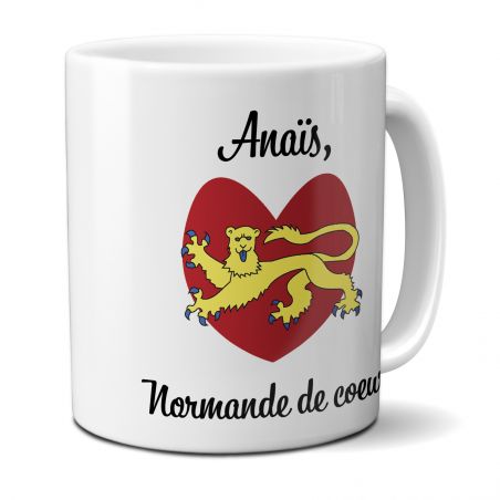 White ceramic mug personalized with Text | Normandy