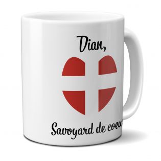 Mug en céramique blanc personnalisé avec Texte | Savoie