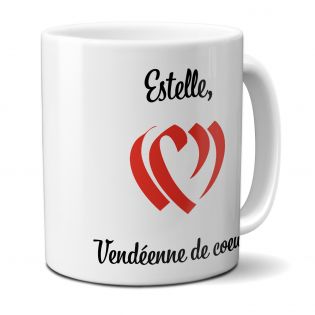 White ceramic mug personalized with Text | Vendée