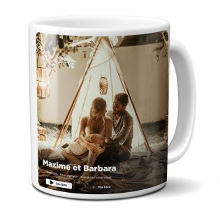 Ceramic mug Customizable film poster model with Text and Photo · Series and cinema lover gift idea