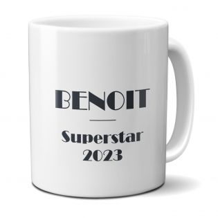 Mug en céramique blanc personnalisé · étoiles Walk of fame Blanc