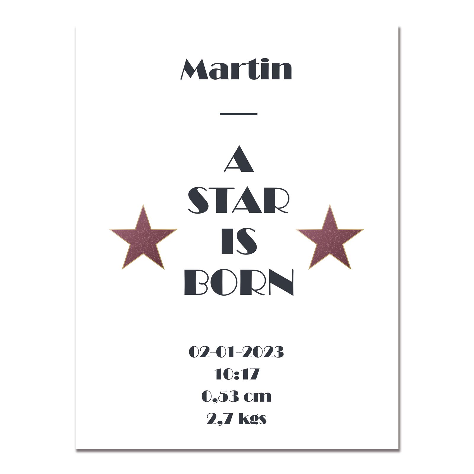 Personalized metal plaque · Walk of fame - A star is born | White