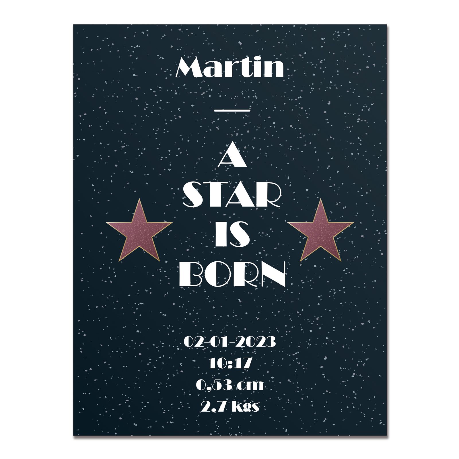 Personalized metal plaque · Walk of fame - A star is born | Black