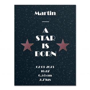 Personalized metal plaque · Walk of fame - A star is born | Black