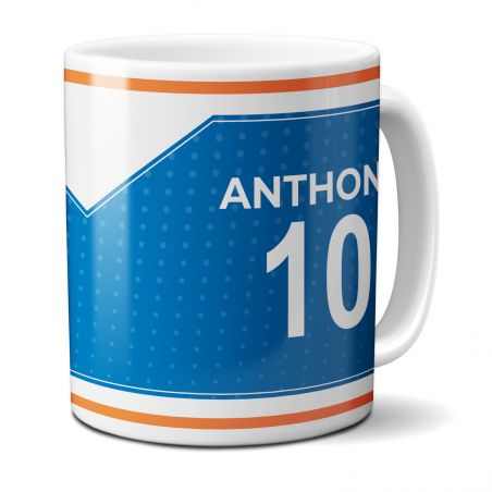 Customizable football club mug with first name and number · Football fan gift · Montpellier