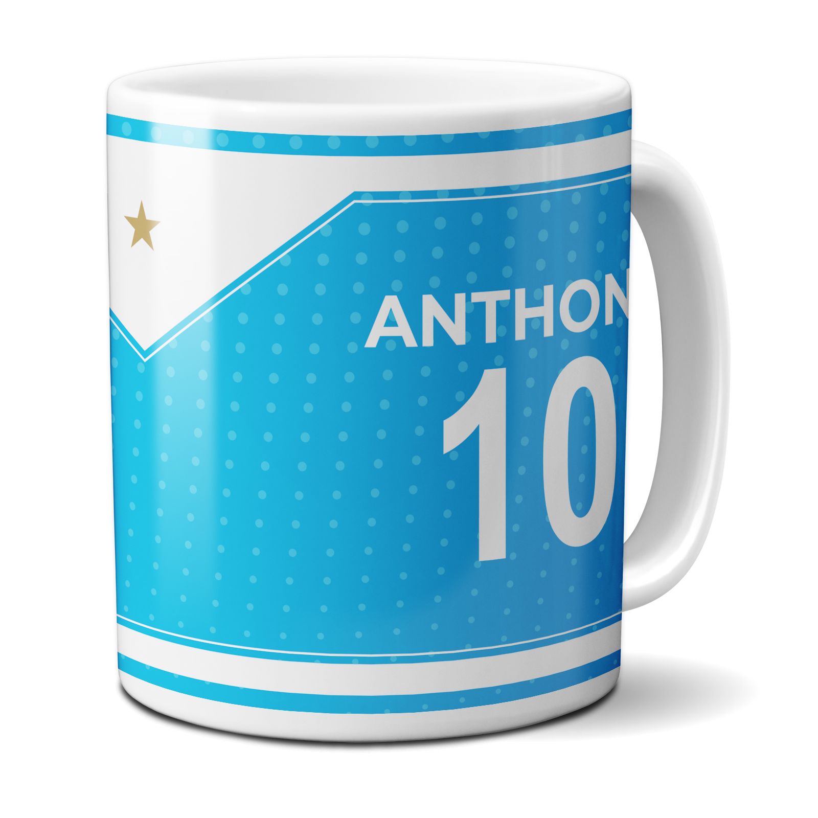 Customizable football club mug with first name and number · Football fan gift · Marseille