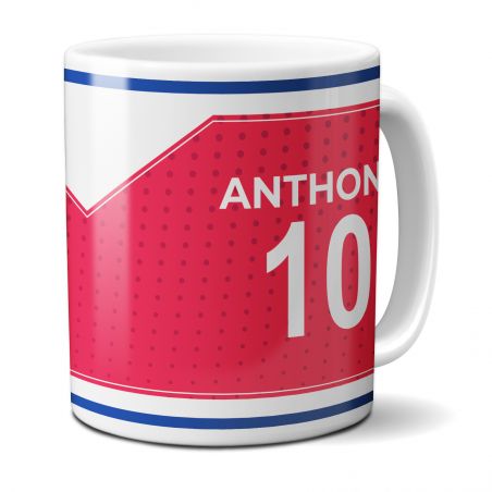 Customizable football club mug with first name and number · Football fan gift · Lyon