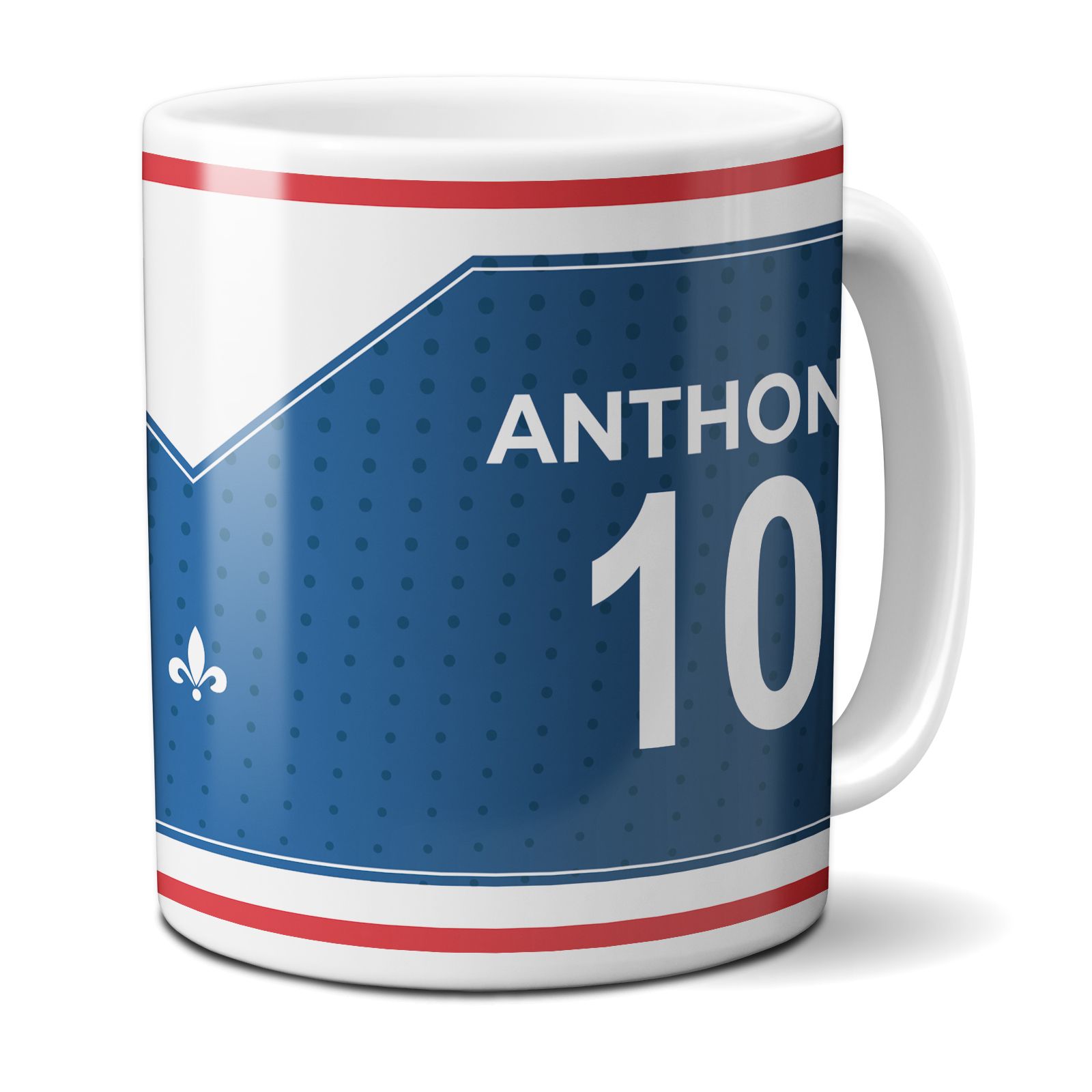 Customizable football club mug with first name and number · Football fan gift · Paris