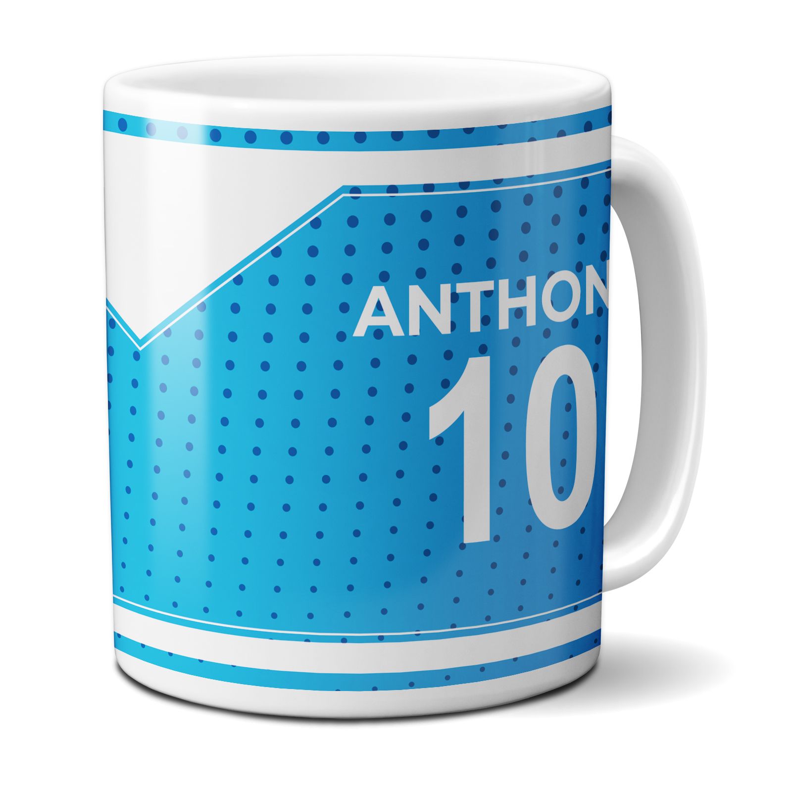 Customizable football club mug with first name and number · Football fan gift · Strasbourg