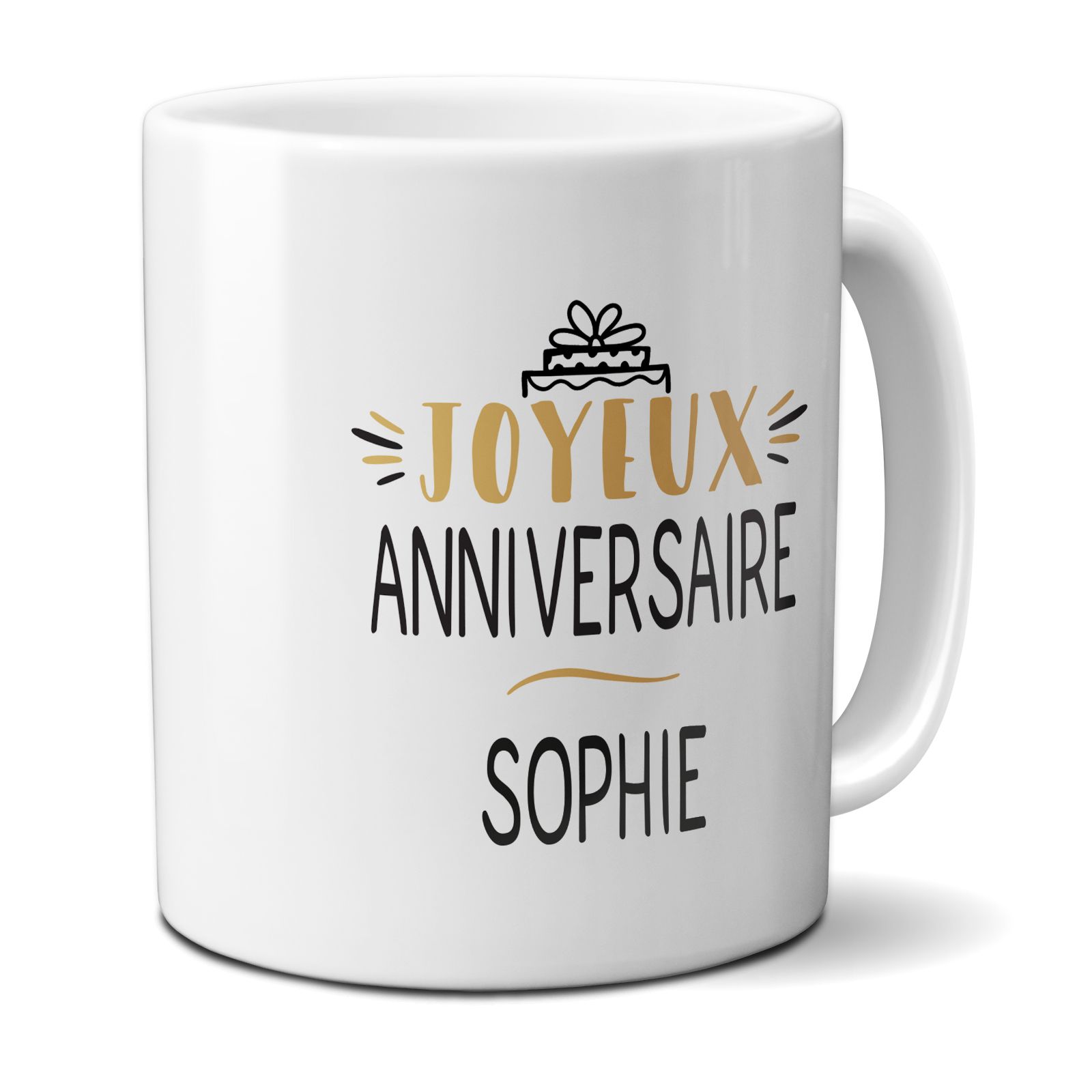 Mug Joyeux anniversaire personnalisé avec prénom 