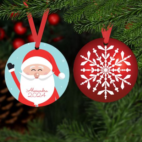 Personalized Christmas decoration with a first name - Christmas gift, plexiglass Christmas tree decoration - Santa model