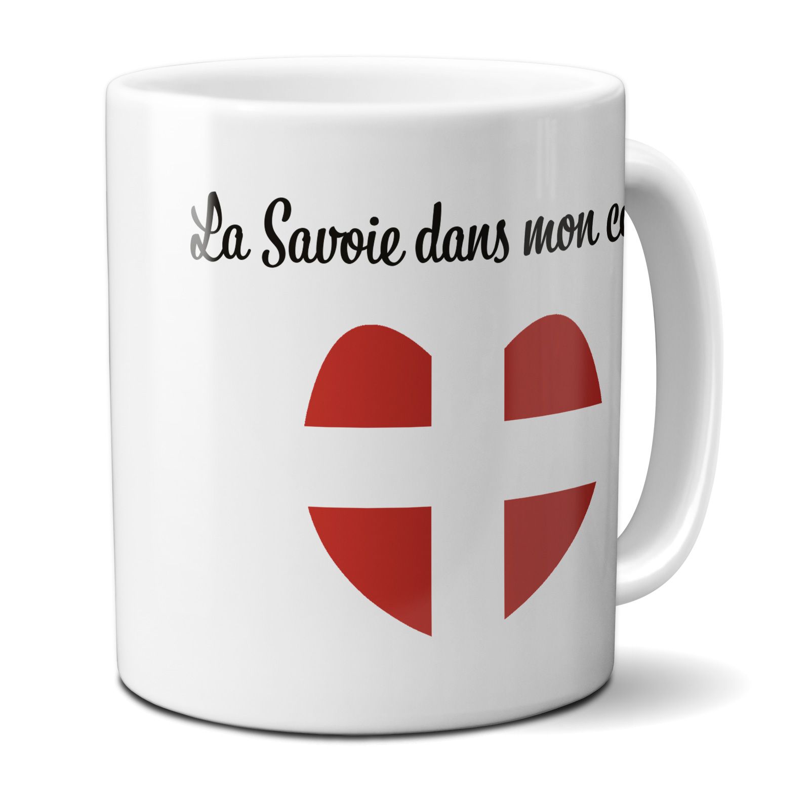 Mug en céramique blanc personnalisé avec Texte | Savoie