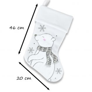 Chaussette - Botte de Noël décorative personnalisée pour cheminée | Ours Polaire