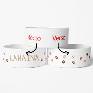 Écuelle en céramique pour chien personnalisée | Motifs pattes