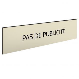 Plaque adhésive PAS DE PUBLICITE pour boite aux lettres - Format 100 x 25 mm