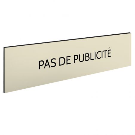 Plaque adhésive PAS DE PUBLICITE pour boite aux lettres - Format 100 x 25 mm