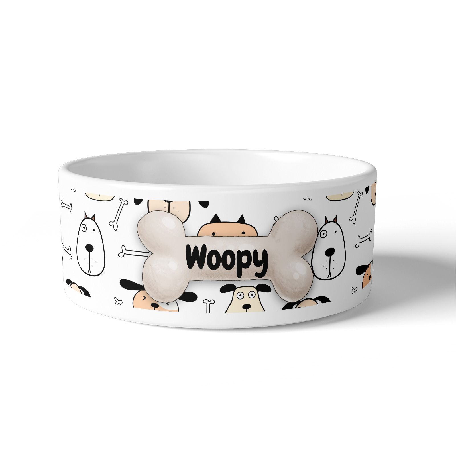 Personalized ceramic dog bowl | Animal paw patterns