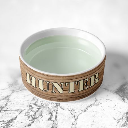 Personalized ceramic dog bowl | Animal paw patterns