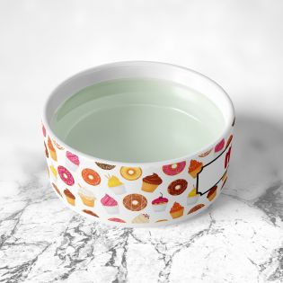 Personalized ceramic dog bowl | Animal paw patterns