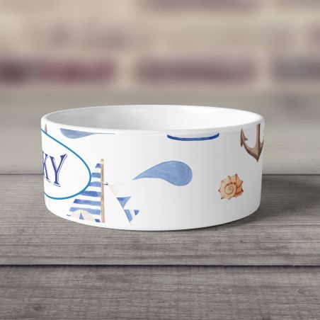 Personalized ceramic dog bowl | Animal paw patterns