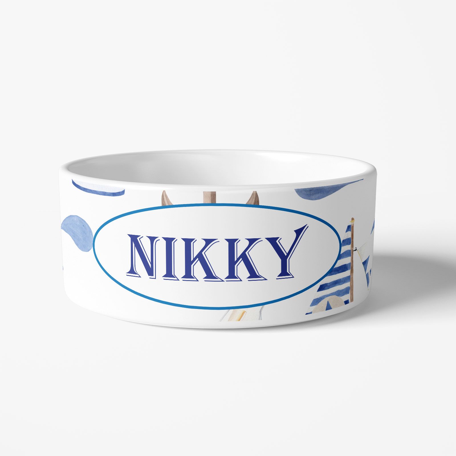 Personalized ceramic dog bowl | Animal paw patterns