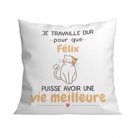 Housse de Coussin décorative personnalisée humoristique "Devine qui a encore mangé le canapé" 40 x 40 cm · Idée cadeau maître ch