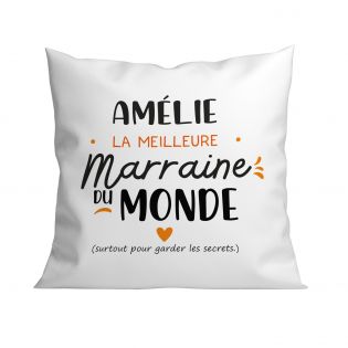 Housse de Coussin décorative personnalisée humoristique "Devine qui a encore mangé le canapé" 40 x 40 cm · Idée cadeau maître ch