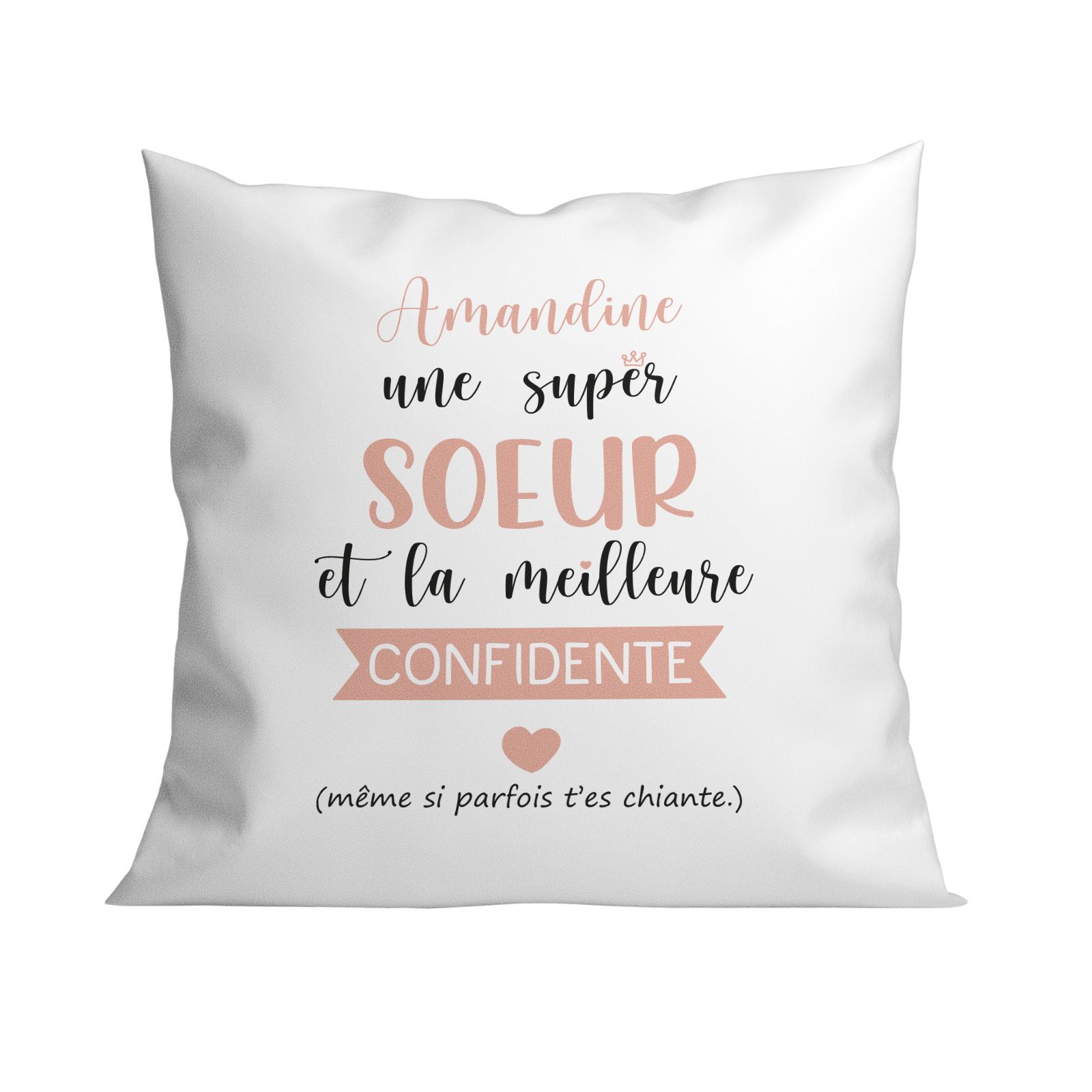 Housse de Coussin décorative personnalisée humoristique "Devine qui a encore mangé le canapé" 40 x 40 cm · Idée cadeau maître ch