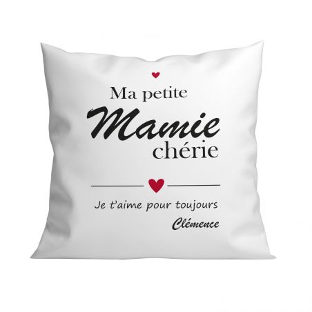 Coussin personnalisé carré 40 x 40 cm famille "Mamie chérie"