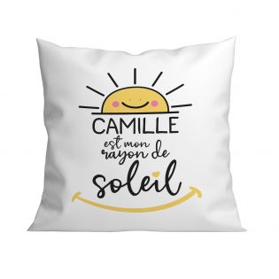 Housse de Coussin décorative personnalisée humoristique "Devine qui a encore mangé le canapé" 40 x 40 cm · Idée cadeau maître ch