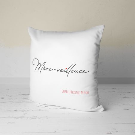 Housse de Coussin décorative personnalisée humoristique "Devine qui a encore mangé le canapé" 40 x 40 cm · Idée cadeau maître ch