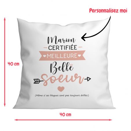 Housse de Coussin décorative personnalisée humoristique "Devine qui a encore mangé le canapé" 40 x 40 cm · Idée cadeau maître ch