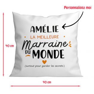 Housse de Coussin décorative personnalisée humoristique "Devine qui a encore mangé le canapé" 40 x 40 cm · Idée cadeau maître ch